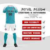 Custom Aqua Classic Soccer Training Sets Jersey For Adults/Kids