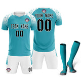 Custom Aqua Classic Soccer Training Sets Jersey For Adults/Kids