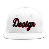 Custom White Pink 3D Puff Embroidery Flat Embroidery Casual Sport Baseball Cap
