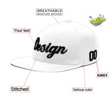 Custom White Pink 3D Puff Embroidery Flat Embroidery Casual Sport Baseball Cap