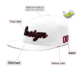 Custom White Pink 3D Puff Embroidery Flat Embroidery Casual Sport Baseball Cap