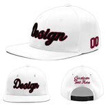 Custom White Pink 3D Puff Embroidery Flat Embroidery Casual Sport Baseball Cap