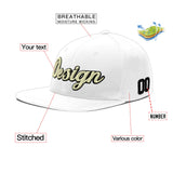 Custom White Light Blue-Navy 3D Puff Embroidery Flat Embroidery Casual Sport Baseball Cap