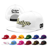 Custom White Light Blue-Navy 3D Puff Embroidery Flat Embroidery Casual Sport Baseball Cap