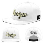 Custom White Light Blue-Navy 3D Puff Embroidery Flat Embroidery Casual Sport Baseball Cap