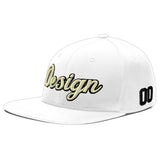 Custom White Light Blue-Navy 3D Puff Embroidery Flat Embroidery Casual Sport Baseball Cap