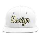 Custom White Light Blue-Navy 3D Puff Embroidery Flat Embroidery Casual Sport Baseball Cap