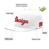 Custom White Light Blue-Navy 3D Puff Embroidery Flat Embroidery Casual Sport Baseball Cap