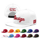 Custom White Light Blue-Navy 3D Puff Embroidery Flat Embroidery Casual Sport Baseball Cap