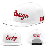 Custom White Light Blue-Navy 3D Puff Embroidery Flat Embroidery Casual Sport Baseball Cap