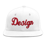 Custom White Light Blue-Navy 3D Puff Embroidery Flat Embroidery Casual Sport Baseball Cap
