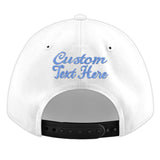 Custom White Light Blue-Navy 3D Puff Embroidery Flat Embroidery Casual Sport Baseball Cap