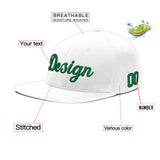 Custom White Light Blue-Navy 3D Puff Embroidery Flat Embroidery Casual Sport Baseball Cap