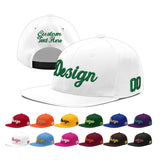 Custom White Light Blue-Navy 3D Puff Embroidery Flat Embroidery Casual Sport Baseball Cap