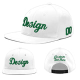 Custom White Light Blue-Navy 3D Puff Embroidery Flat Embroidery Casual Sport Baseball Cap