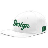 Custom White Light Blue-Navy 3D Puff Embroidery Flat Embroidery Casual Sport Baseball Cap