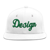Custom White Light Blue-Navy 3D Puff Embroidery Flat Embroidery Casual Sport Baseball Cap
