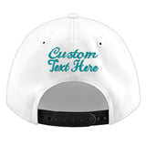Custom White Light Blue-Navy 3D Puff Embroidery Flat Embroidery Casual Sport Baseball Cap