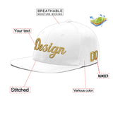 Custom White Light Blue-Navy 3D Puff Embroidery Flat Embroidery Casual Sport Baseball Cap