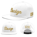 Custom White Light Blue-Navy 3D Puff Embroidery Flat Embroidery Casual Sport Baseball Cap