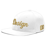 Custom White Light Blue-Navy 3D Puff Embroidery Flat Embroidery Casual Sport Baseball Cap