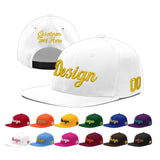 Custom White Light Blue-Navy 3D Puff Embroidery Flat Embroidery Casual Sport Baseball Cap