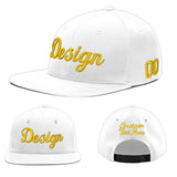 Custom White Light Blue-Navy 3D Puff Embroidery Flat Embroidery Casual Sport Baseball Cap