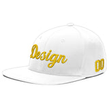 Custom White Light Blue-Navy 3D Puff Embroidery Flat Embroidery Casual Sport Baseball Cap