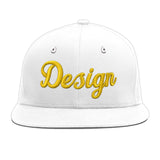 Custom White Light Blue-Navy 3D Puff Embroidery Flat Embroidery Casual Sport Baseball Cap