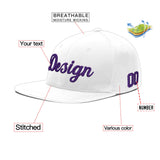 Custom White Light Blue-Navy 3D Puff Embroidery Flat Embroidery Casual Sport Baseball Cap