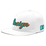 Custom White Light Blue-Navy 3D Puff Embroidery Flat Embroidery Casual Sport Baseball Cap