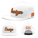 Custom White Light Blue-Navy 3D Puff Embroidery Flat Embroidery Casual Sport Baseball Cap