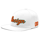 Custom White Light Blue-Navy 3D Puff Embroidery Flat Embroidery Casual Sport Baseball Cap