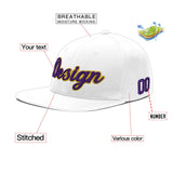 Custom White Light Blue-Navy 3D Puff Embroidery Flat Embroidery Casual Sport Baseball Cap