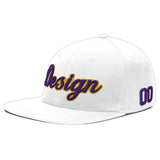 Custom White Light Blue-Navy 3D Puff Embroidery Flat Embroidery Casual Sport Baseball Cap