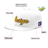 Custom White Light Blue-Navy 3D Puff Embroidery Flat Embroidery Casual Sport Baseball Cap