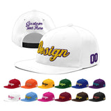Custom White Light Blue-Navy 3D Puff Embroidery Flat Embroidery Casual Sport Baseball Cap