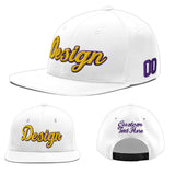 Custom White Light Blue-Navy 3D Puff Embroidery Flat Embroidery Casual Sport Baseball Cap