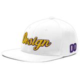 Custom White Light Blue-Navy 3D Puff Embroidery Flat Embroidery Casual Sport Baseball Cap