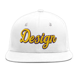 Custom White Light Blue-Navy 3D Puff Embroidery Flat Embroidery Casual Sport Baseball Cap