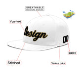 Custom White Light Blue-Navy 3D Puff Embroidery Flat Embroidery Casual Sport Baseball Cap