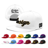 Custom White Light Blue-Navy 3D Puff Embroidery Flat Embroidery Casual Sport Baseball Cap