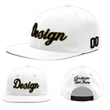 Custom White Light Blue-Navy 3D Puff Embroidery Flat Embroidery Casual Sport Baseball Cap