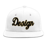 Custom White Light Blue-Navy 3D Puff Embroidery Flat Embroidery Casual Sport Baseball Cap