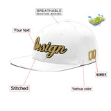 Custom White Light Blue-Navy 3D Puff Embroidery Flat Embroidery Casual Sport Baseball Cap