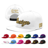 Custom White Light Blue-Navy 3D Puff Embroidery Flat Embroidery Casual Sport Baseball Cap