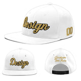 Custom White Light Blue-Navy 3D Puff Embroidery Flat Embroidery Casual Sport Baseball Cap