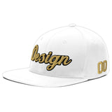 Custom White Light Blue-Navy 3D Puff Embroidery Flat Embroidery Casual Sport Baseball Cap