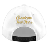 Custom White Light Blue-Navy 3D Puff Embroidery Flat Embroidery Casual Sport Baseball Cap