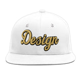 Custom White Light Blue-Navy 3D Puff Embroidery Flat Embroidery Casual Sport Baseball Cap
